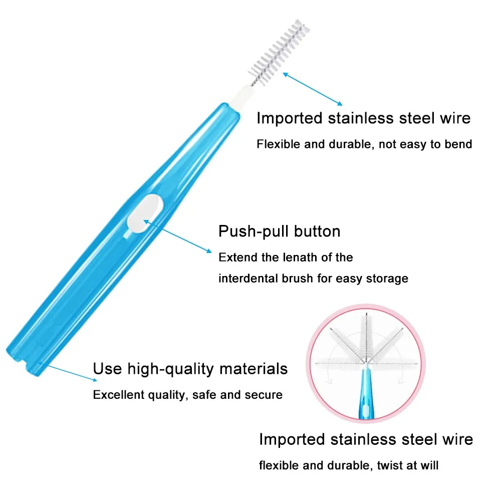 ポータブル歯科用ブラシ,歯のクリーニング,口腔矯正ツール,0.6mm-1.0mm