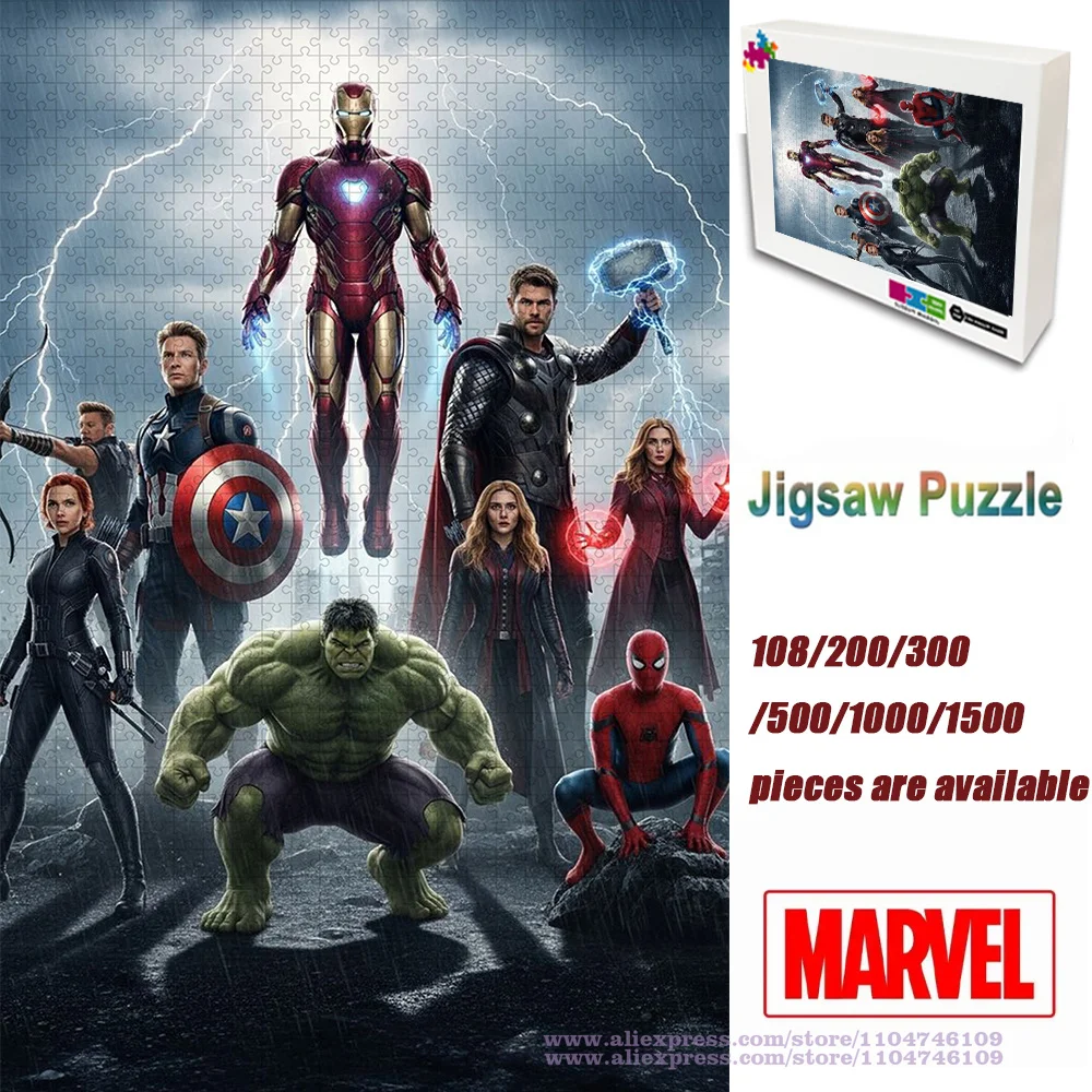 

Marvel Heroes Puzzle Jigsaw 108/200/300/500/1000/1500Pcs Intelligence Puzzles for Kids & Adults Unique Gift Home Decoration
