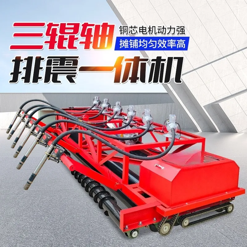 Large bridge deck pavement vibrating beam, frame type concrete pavement leveler, three-roller shaft concrete paver
