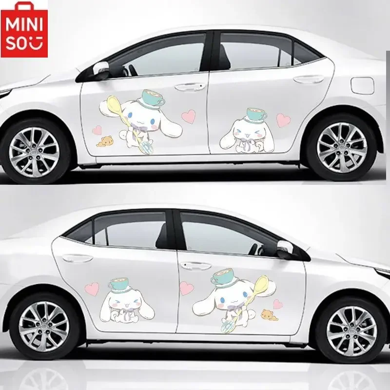 

MINISO Sanrio Cinnamon Dog Car Door Cartoon Sticker Scratch Cover Sticker Car Body Sticker Waterproof Cute Dog Car Decoration