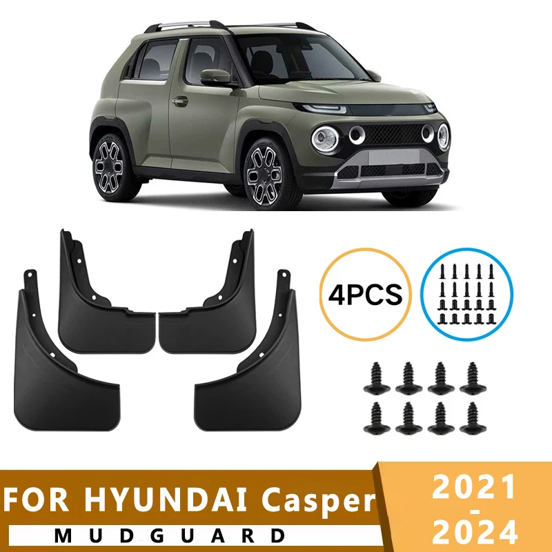 

Mud Flaps Fit for HYUNDAI Casper 2021-2024 2022 2023 Mudguards Tire Fenders Splash Proof Accessories Wheel Guards 4ps