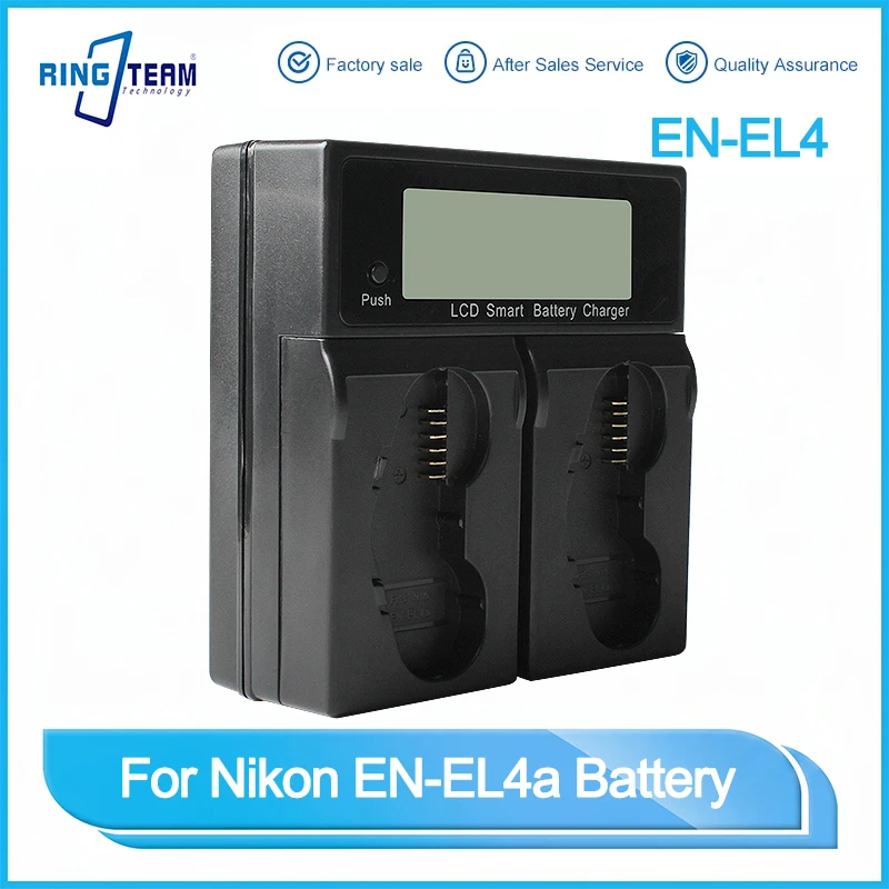 EN-EL4 Dual Battery Charger LCD Display Rapid Charger for Nikon EN-EL4 EN-EL4a MB-D10 D300 D300S D700 MB-40 Camera Battery