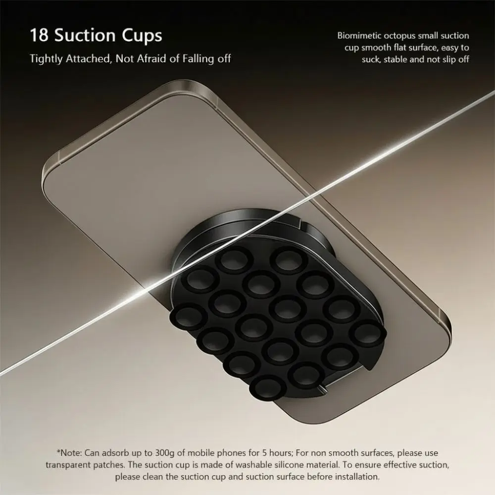 

Suction Mount Magnetic Phone Holder Wall Mountable Rotatable Cell Phone Holder Foldable Portable Magnetic Stand