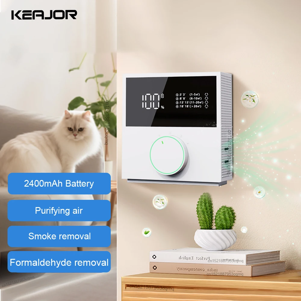 

Очиститель воздуха Портативный очиститель воздуха с отрицательными ионами 2400 мАч Беспроводной освежитель воздуха Запахи дыма Очиститель воздуха для спальни Туалет для домашних животных