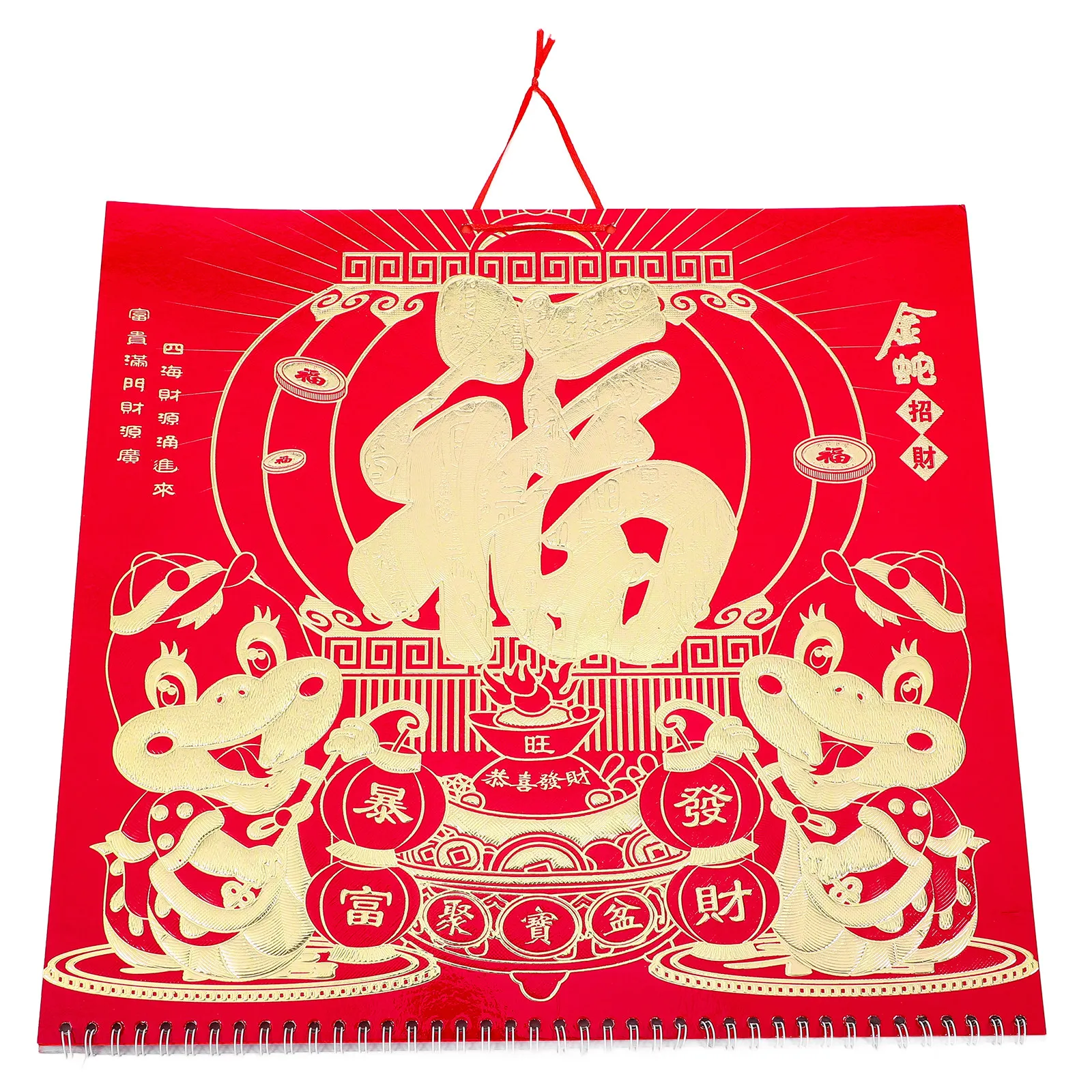 

Новый настенный календарь-планировщик на 2025 год (Год Змеи) с золотой фольгой, китайский лунный календарь, декор для дома и офиса, с четкой печатью, ежемесячный планировщик с веревкой