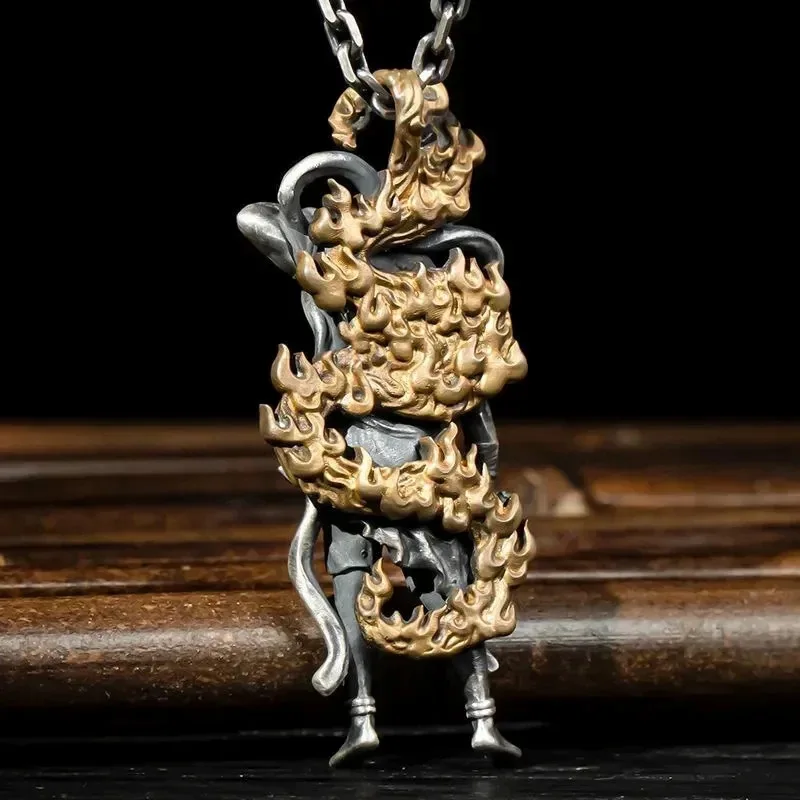 Vintage Accessories Acalanatha Pendant Men's Necklace Flame Arhat Maitreya Men's Power Style Personalized Necklace Pendant