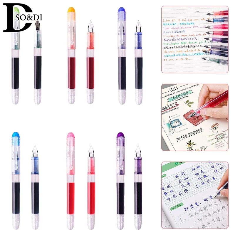 FP20 Fountain Pen Large Capacity Fashion Classic Transparent Color Business Gift Ink Pen Office Pen School Stationery Supplies