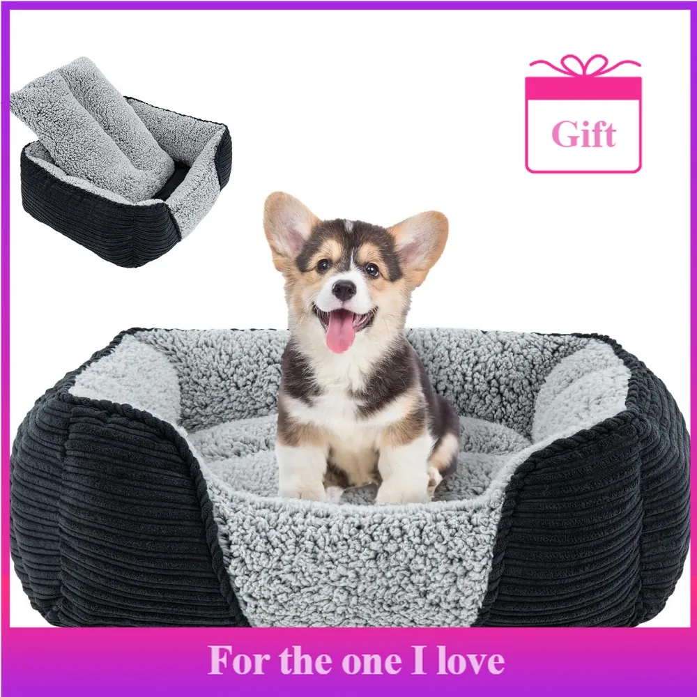 

Small Dog Bed, Easy To Clean with Side Panels, Rectangular Cushions, Removable and Washable Pet Sofa Beds