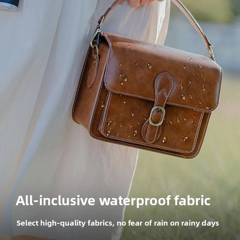 Ladies retro single shoulder camera bag micro single photo bag pu leather seismic commuter casual messenger