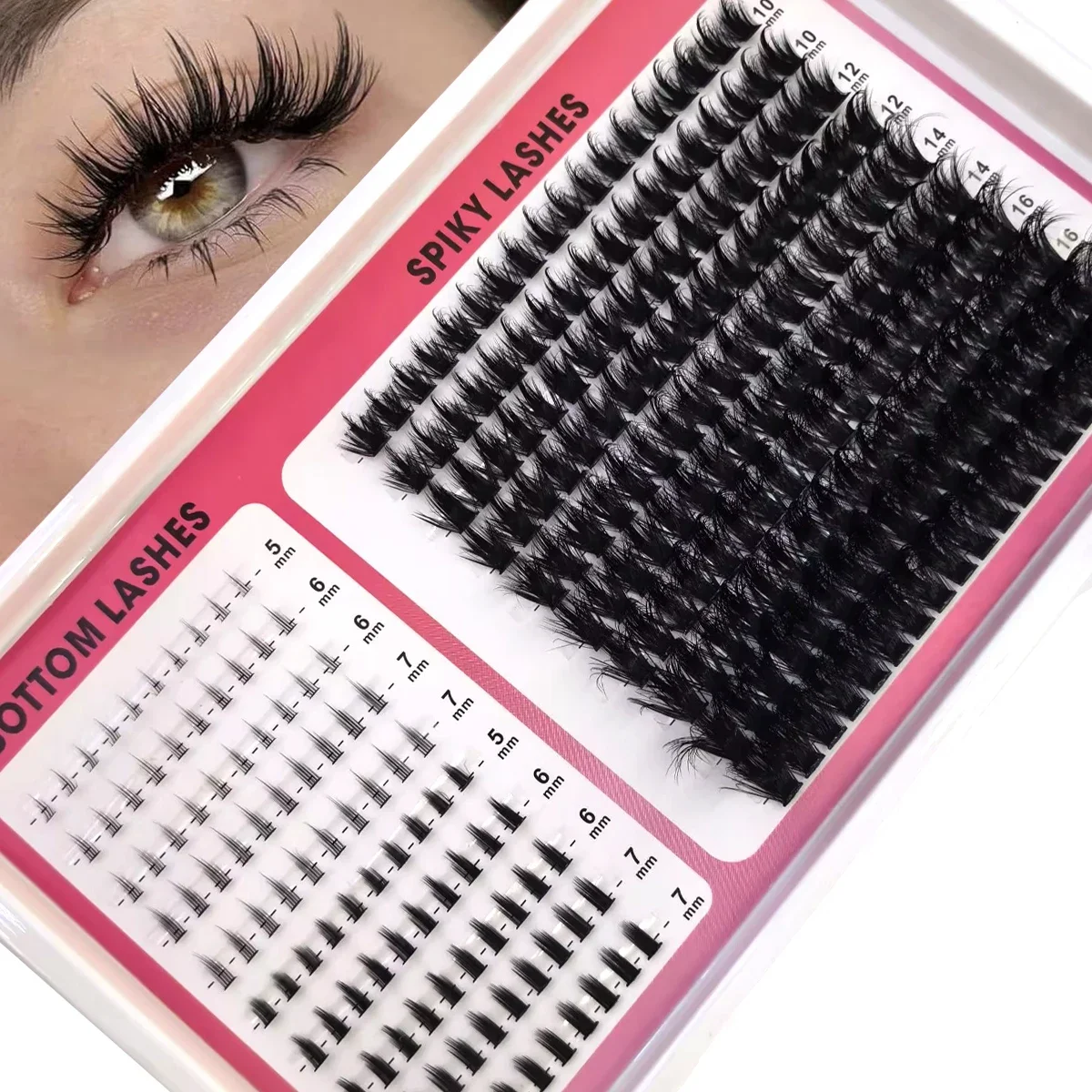 AMSDCN 60D-300D DIY Mink Eyelashes Spikes Lash Clusters Natural Eyelash Clusters Manga Lash Unique Spiky Cluster 10-20mm AtHome