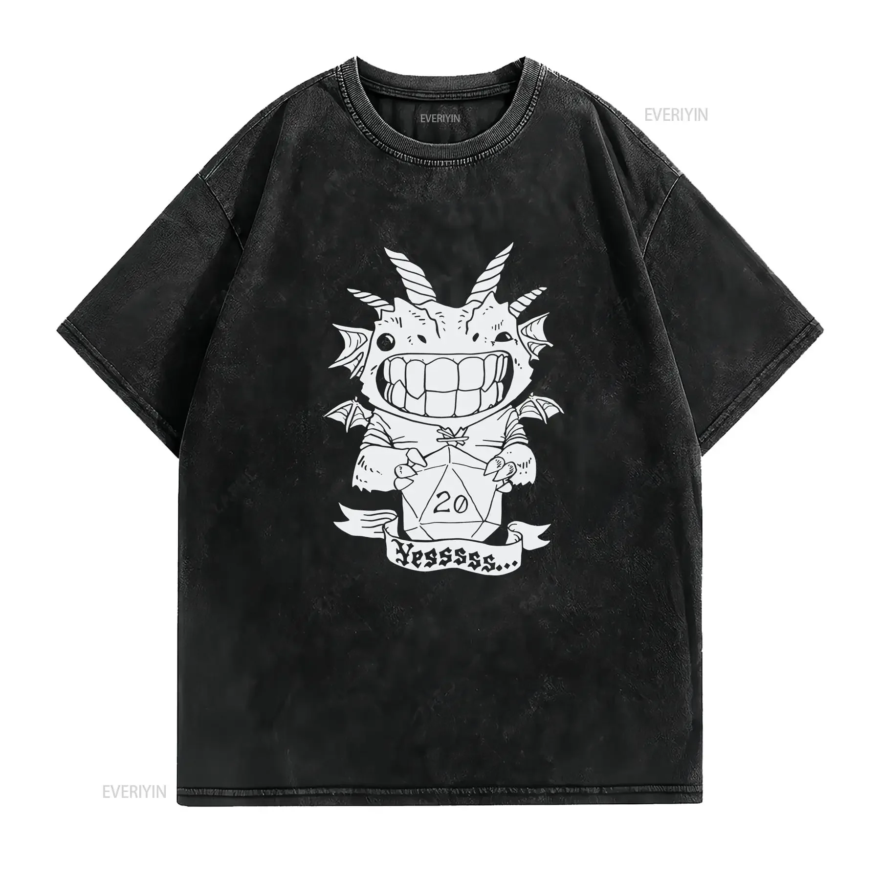 DnD T Shirt D20 Dice s for Players D and Role Playing Games DM Dragon High Roller vintage Washed Stylish Breathable Soft
