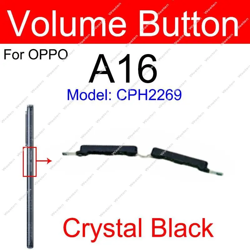 Volume Button Flex Cable For OPPO A16 4G Volume Key Up Down Switch Side Key Parts