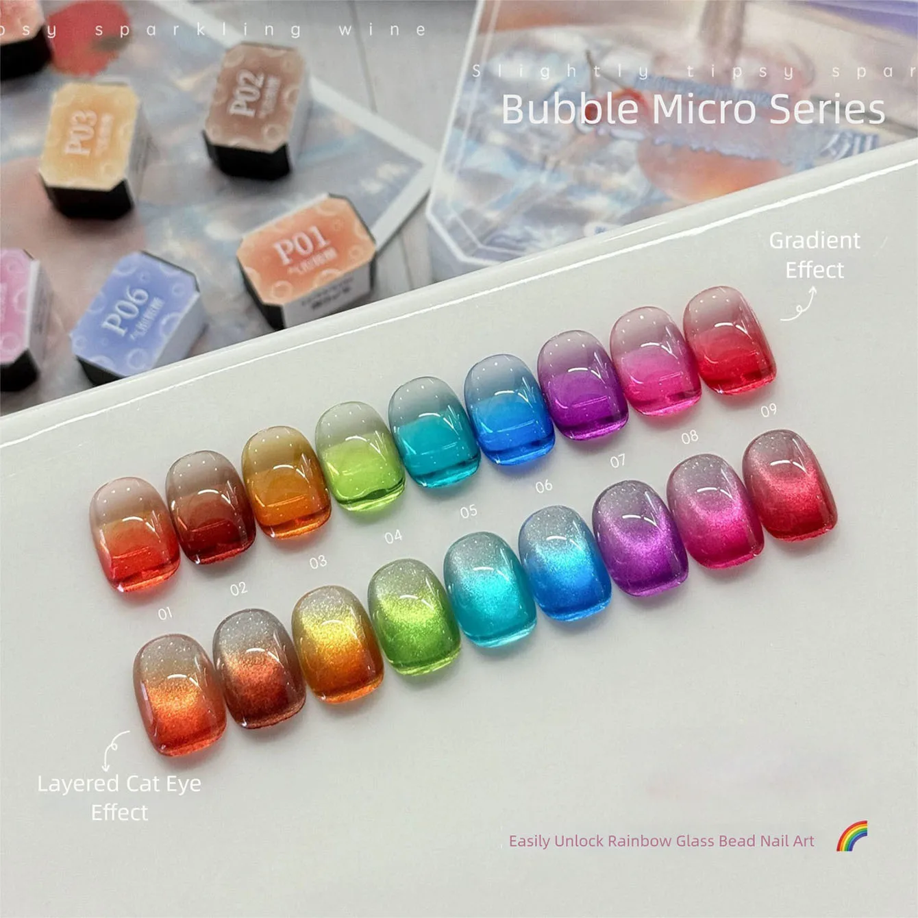 Esmalte de Uñas en Gel con Efecto Cristal de Vino Espumoso, Alta Transparencia, Esmalte de Uñas en Gel Dopamina, Rojo, Azul, Verde, Uñas con Luz UV LED