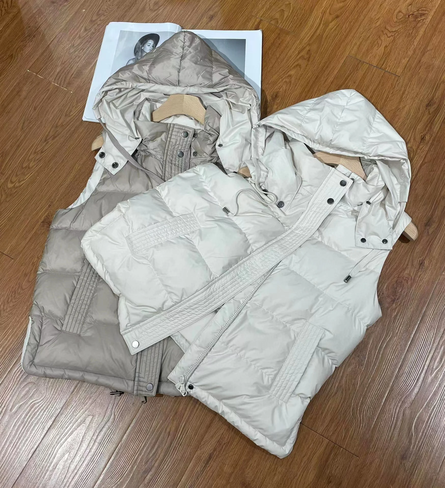 Gilet con cappuccio in piuma d\'oca di alta qualità in stile Casual primavera autunno 2022