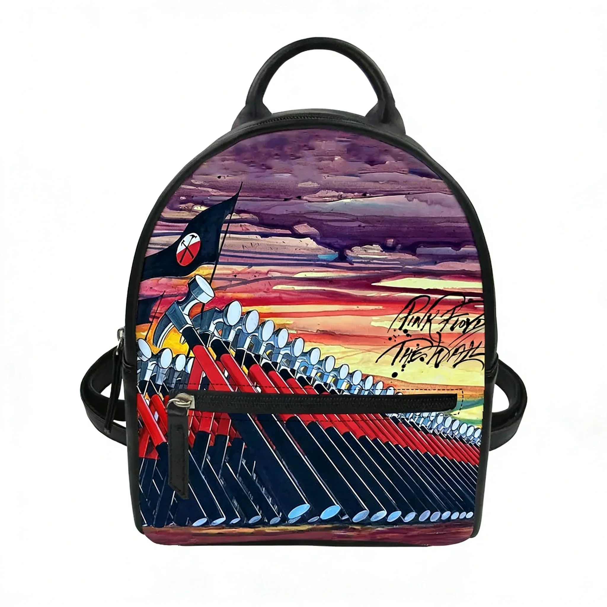 

We'Re Pink Just Two Lost Souls The Wall Backpack Purse Women Schoolbags Double Shoulder Bag Mini Daypack Leather Travel Bag