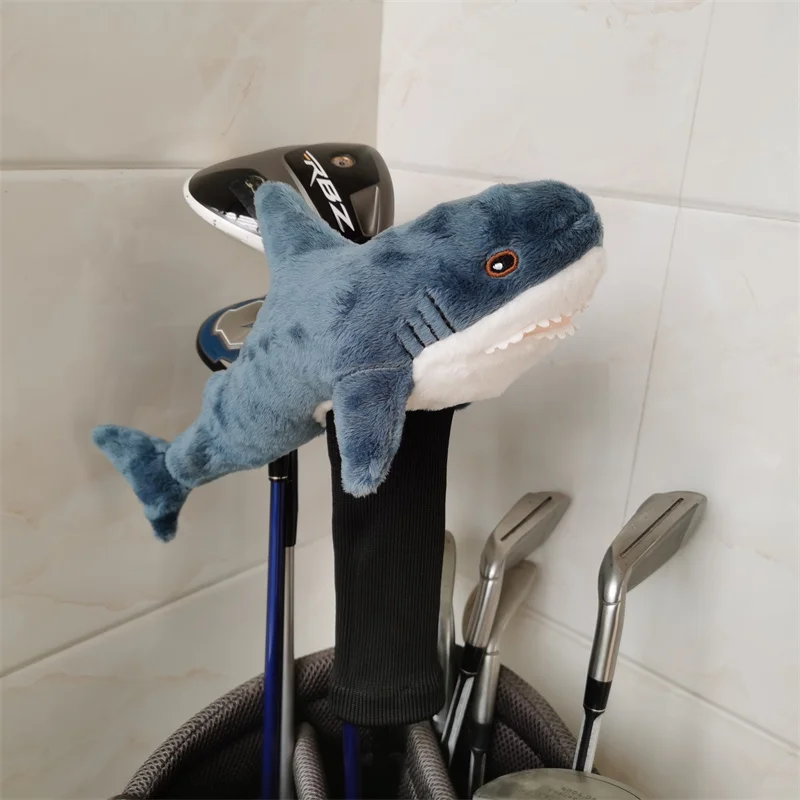 Shark golf wood headcover great plush fw wood head cover large stock Drop shipping