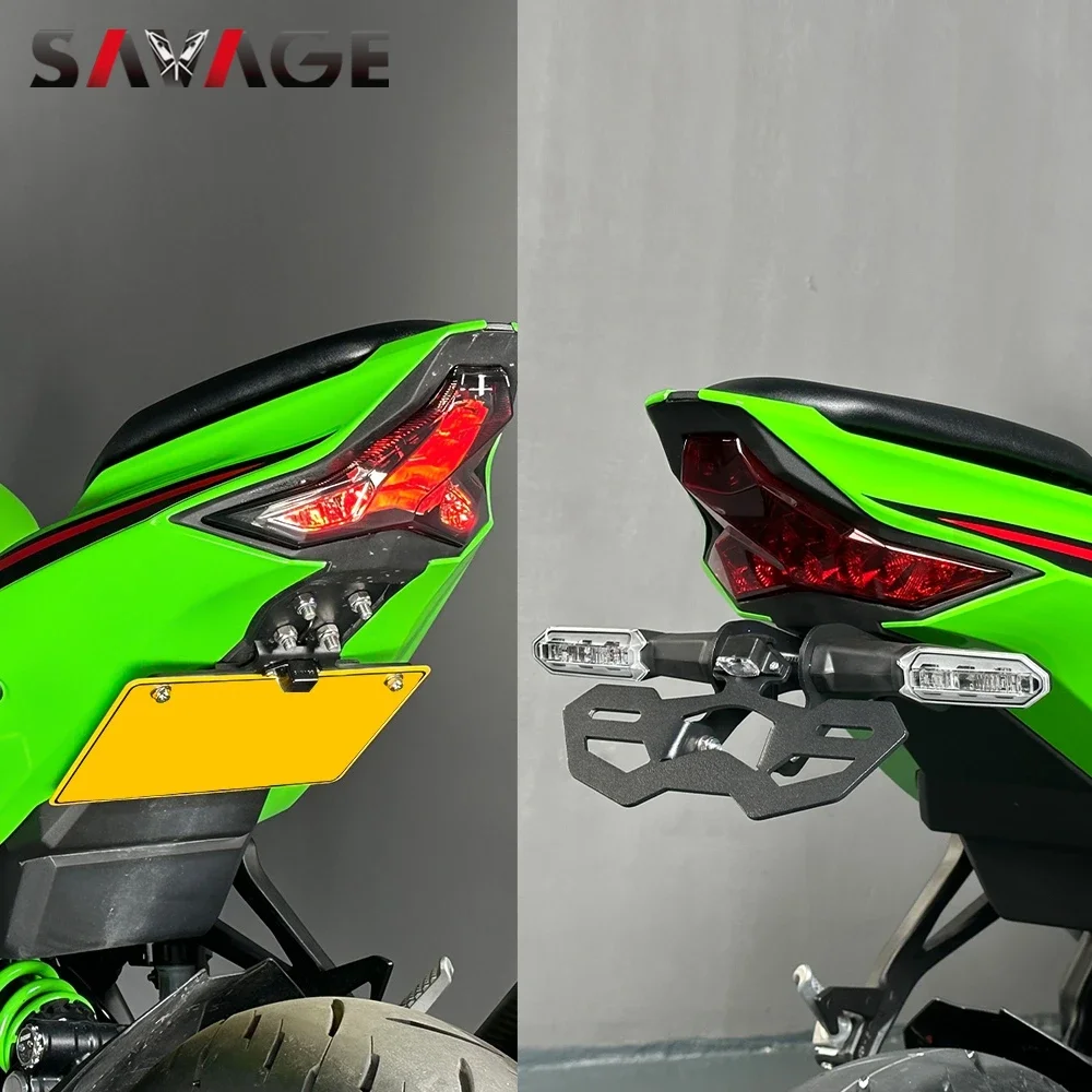 Foldable Tail Tidy Fender Eliminator Bracket For Kawasaki Ninja ZX-25R ZX-4R ZX-4RR ZX250 ZX400 Adjustable License Plate Holder