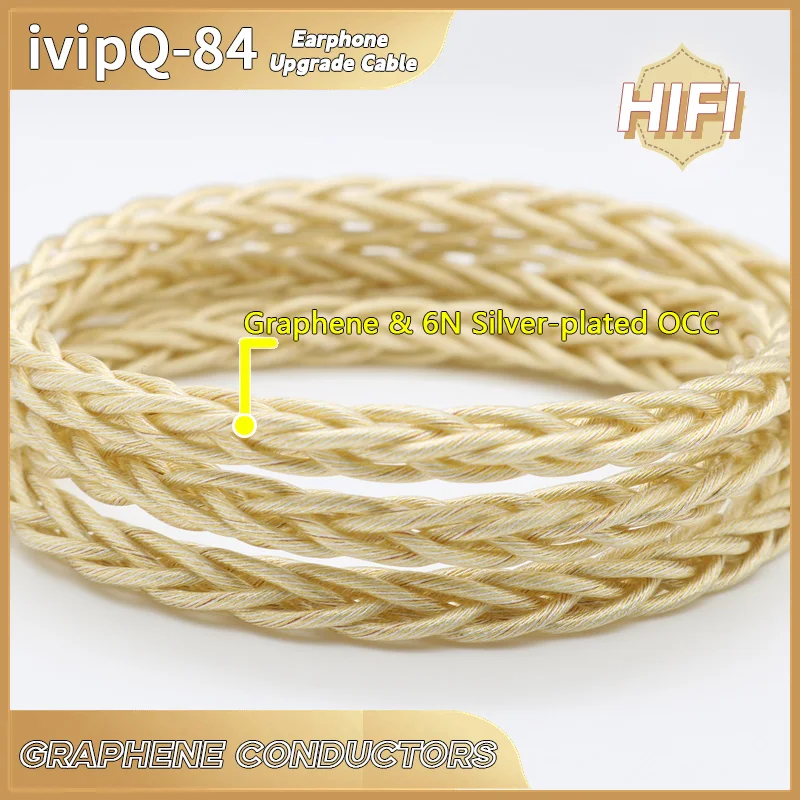 IvipQ-Cable de actualización Modular (2,5mm + 3,5mm + 4,4mm),8 núcleos de grafeno OCC Chapado en plata, Cable de repuesto para auriculares 0,78