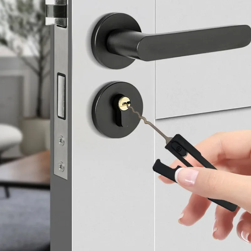 

Compact Lock Picking Set Multi-Function Portable Key Replacement Automotive Opening Pick Hook for Outdoor Explorers