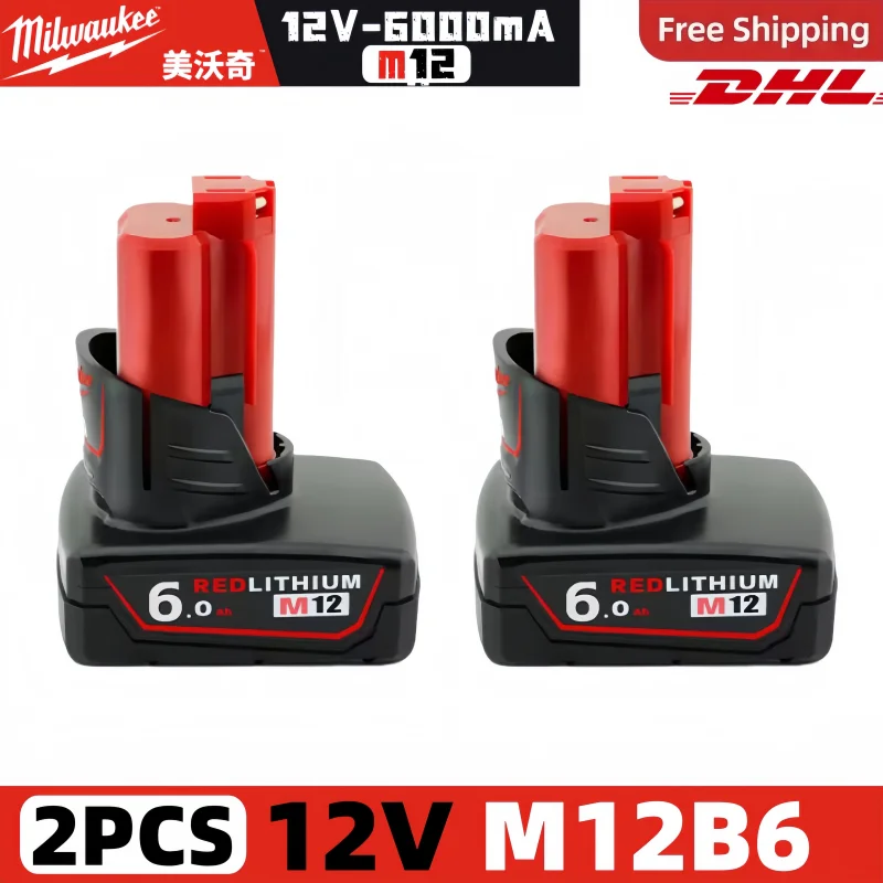 100% Nieuwe Milwaukee M18 6.0Ah High Output Batterij 18V Lithium-ion Oplaadbaar voor Milwaukee M18 Draadloze Elektrische Gereedschappen