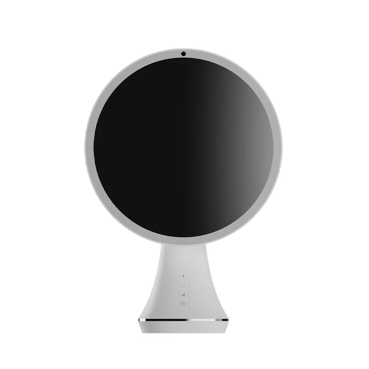 Specchio di bellezza AI 5X - Specchio per trucco LED intelligente con altoparlante Bluetooth e rilevamento della pelle AR, con controllo vocale