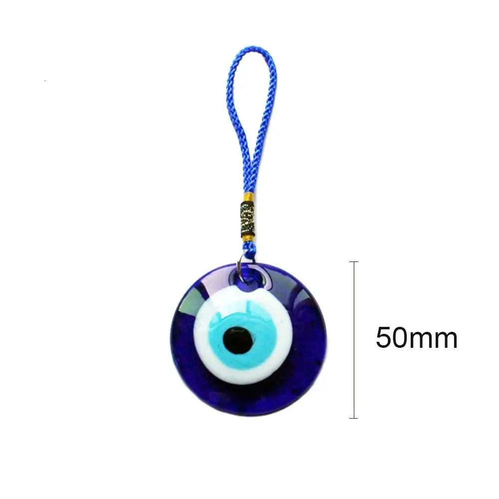 Blue Eye Lucky Eye Keychain Hand of Fatima Glass Bead Lucky Eye Pendant Transparent Turkey Car Hanging Charm DIY Trinkets