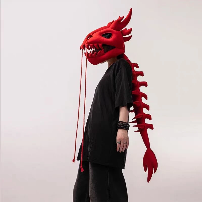 Dinosaur Skeleton Plush Back Accessory Gothic Cute Dragon Bone Costume For Girls Teens Cosplay Halloween Party Performance Gift view 5