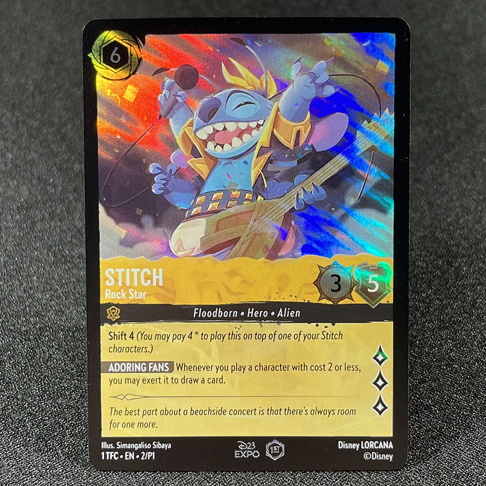 Lorcana Proxy Card The First Chapter Foil Stitch - Rock Star 30/P1 D23 Promos English French Board Game Cards