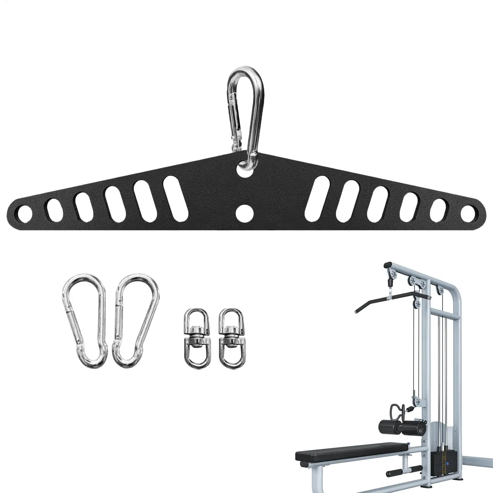 

Cable Machine Attachment Pulley System Spreader Space Saving Multi-hole Pulldown Machine Connector For Home Gym Training