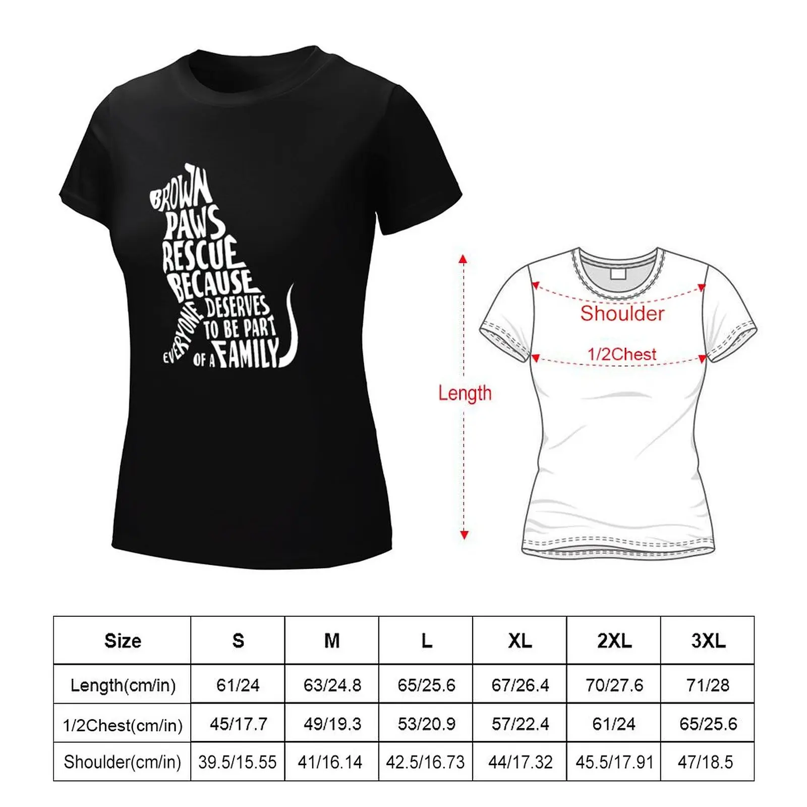 Brown Paws Rescue T-Shirt new edition tops korean Women's clothes