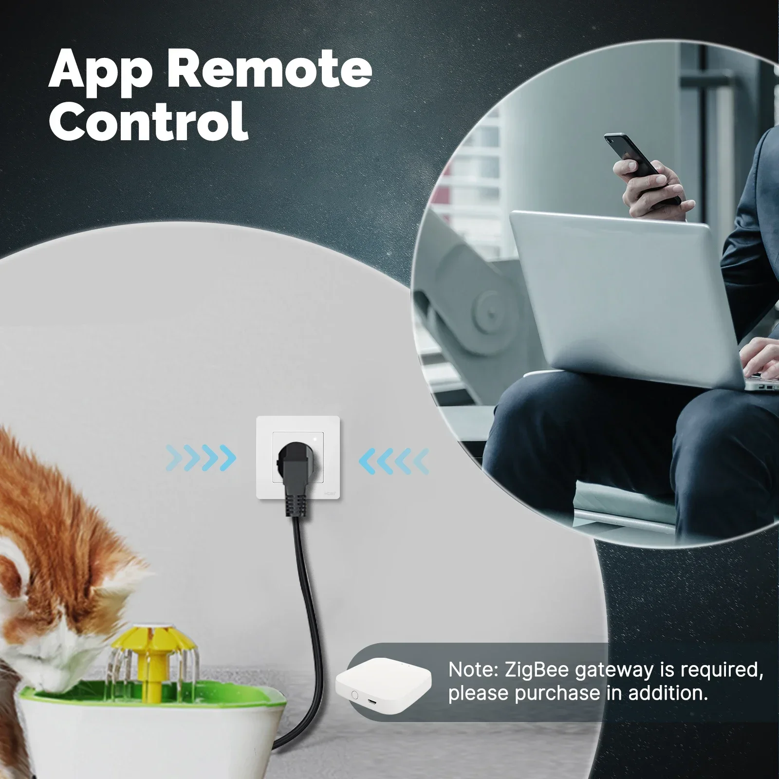 MOES Tuya ZigBee Smart Socket UK Wall Embedded Outlet Energy Monitor Indicator App Remote Control Voice Cotrol Alexa Google Home