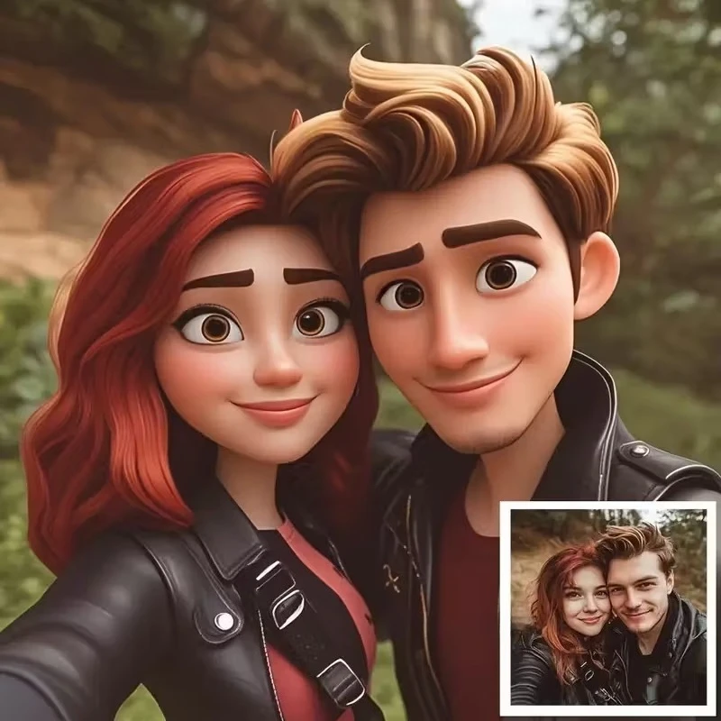 مخصص الكرتون نمط صورة من صورتك قماش طباعة زوجين الأسرة الاطفال الحيوانات الأليفة الجدار ملصق فني هدية عيد الميلاد عيد الحب