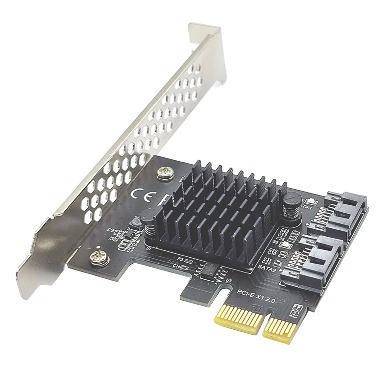 PCI Express X1 to SATA 3 Expansion Card Chi a Mining PCIE SATA PCI-E Adapter Riser ASMedia 1061 2 Port SATA 3.0 6Gbps Controller