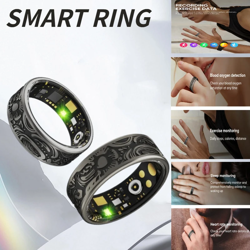 W9 Smart Ring Heart Rate Blood Pressure Oxygen Monitor Sleep Monitoring Step Counting Exercise Relatives Friends Sharing 2025
