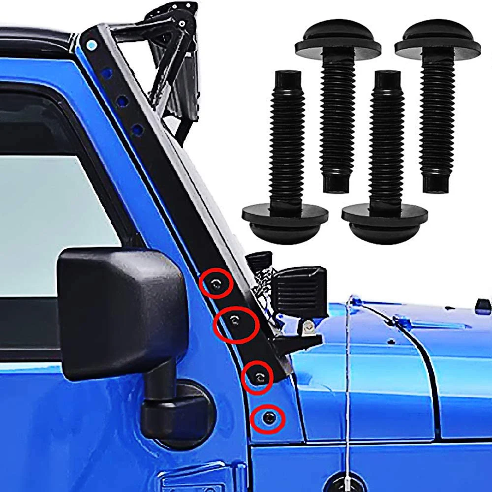 Screw Replacement M8 Torx for Jeep Wrangler JK 07-17 Pillar Windshield Frame Hard Full Door Hinge Roll Bar Installation Bolt