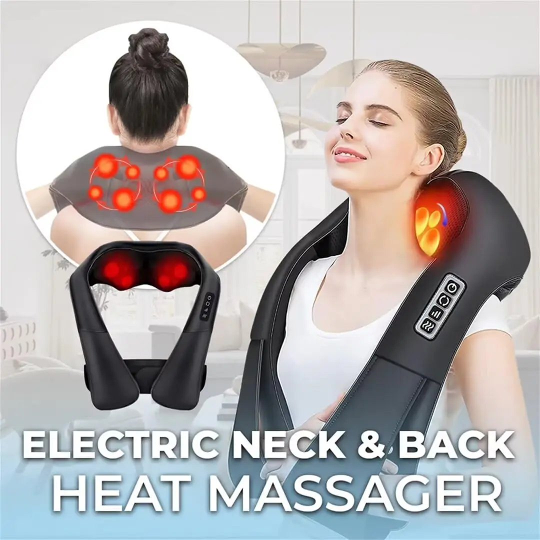 

Shiatsu Neck Massager, Back and Neck Massager with Heat, Electric Deep Tissue 3D Kneading Massage Pillow for Back, Shoulder