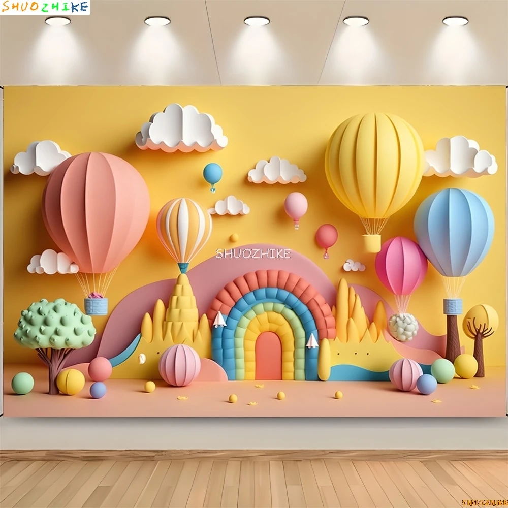 抽象的な写真の背景,熱気球,恐竜のバナー,誕生日パーティーの装飾,人魚の貝殻,ZI-02