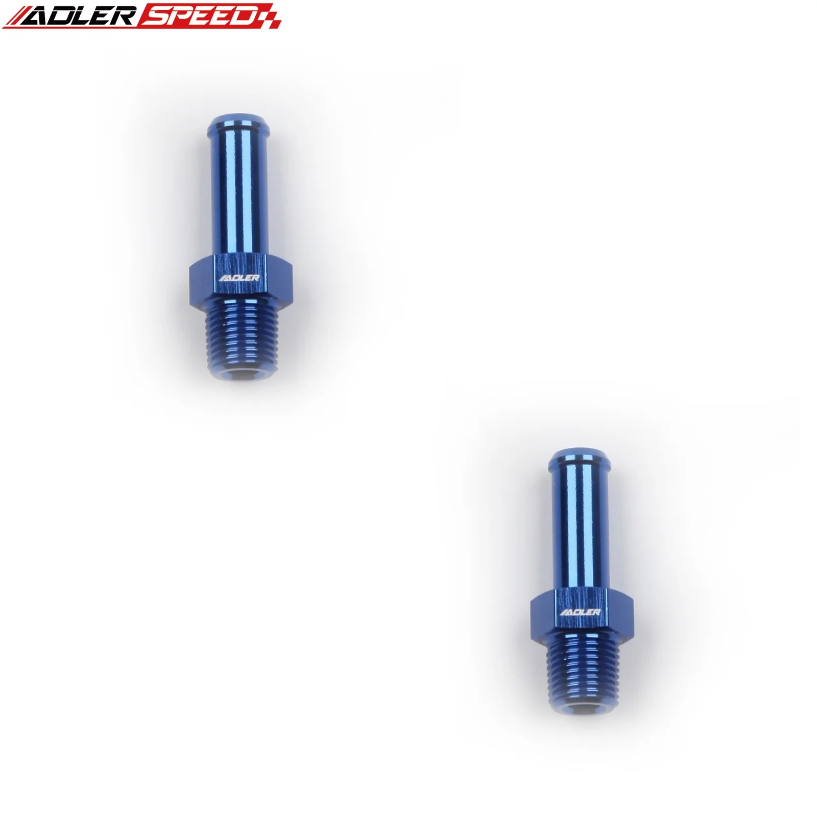 2PCS ADLERSPEED 1/8-27NPT To 7.7mm Hose Barb Aluminum Fuel Fitting Adapter Blue