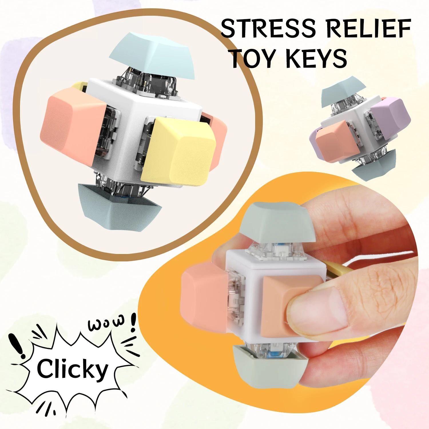 USLION 6 مفاتيح أغطية المفاتيح لوحة المفاتيح الميكانيكية كاختبار الإجهاد تململ لعبة مكتب الضغط تهدئة زر Keycap المفاتيح #3