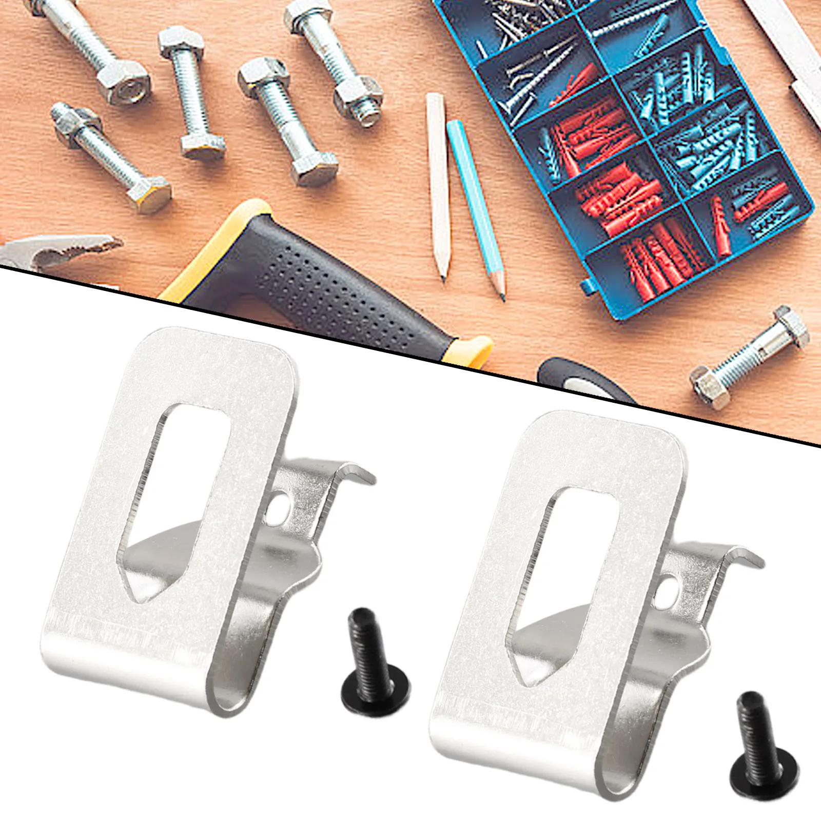 2 Pcs Silvery Belt Clip Hooks For DeWalt 18V 20V Drill Driver N268241 N169778 DCD980 About 45x28mm Strong Compatibility