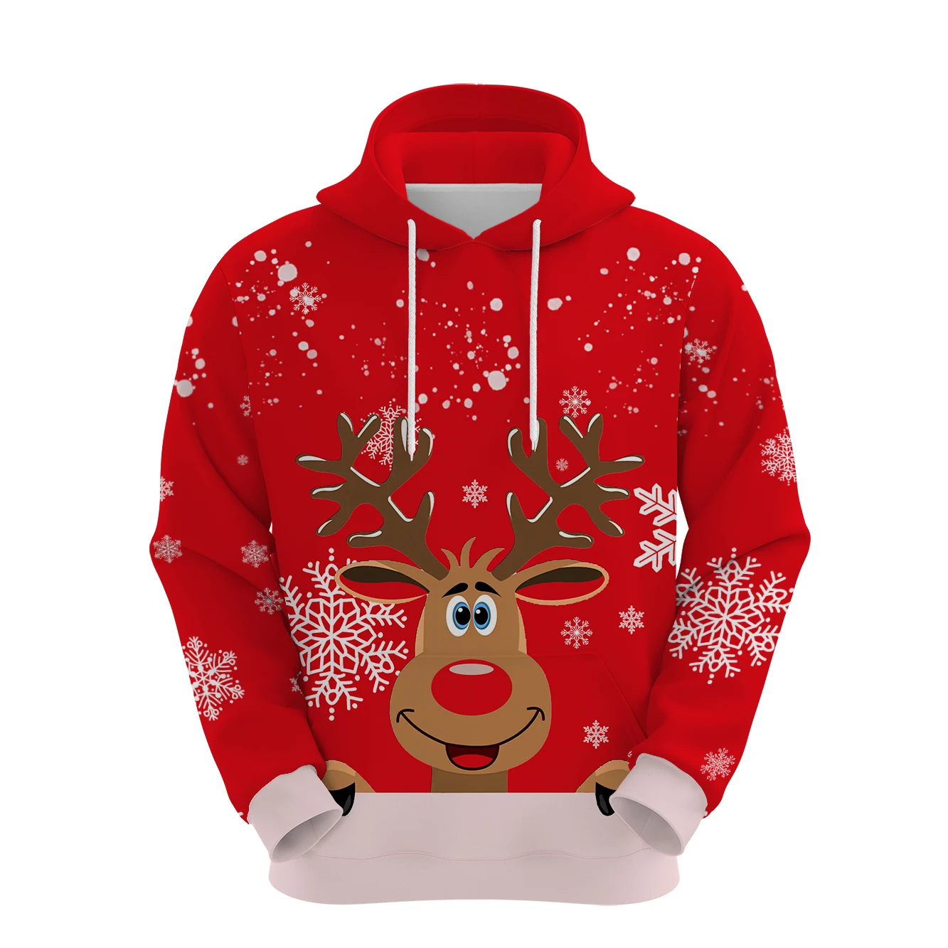 

Funny Santa Claus Print Men's Hoodies Fashion Cartoon Elk Pattern Sweatshirts Autumn Winter Casual Loose Pullover Christmas Tops