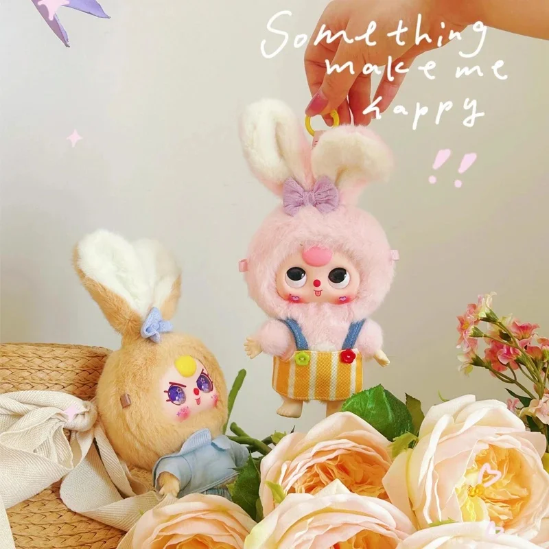 New Genuine Baby Three Blind Box Macaron Small Rabbit Fur Trendy Toy Cute Ornament Model Mystery Box Kids Xmas Birthday Gifts