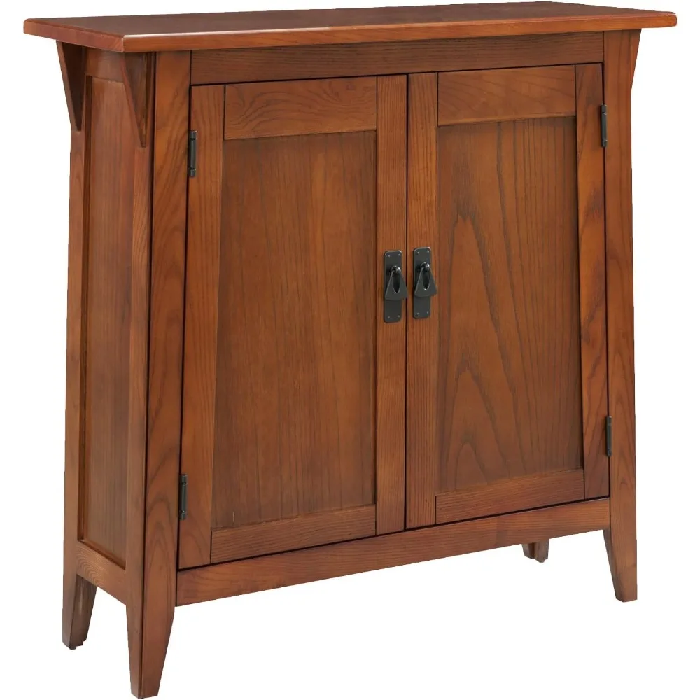 ssion Foyer Cabinet Hall Stand, Made with Solid Wood, for Living Rooms, Entryway, Office, Rich Russet Finish, 11