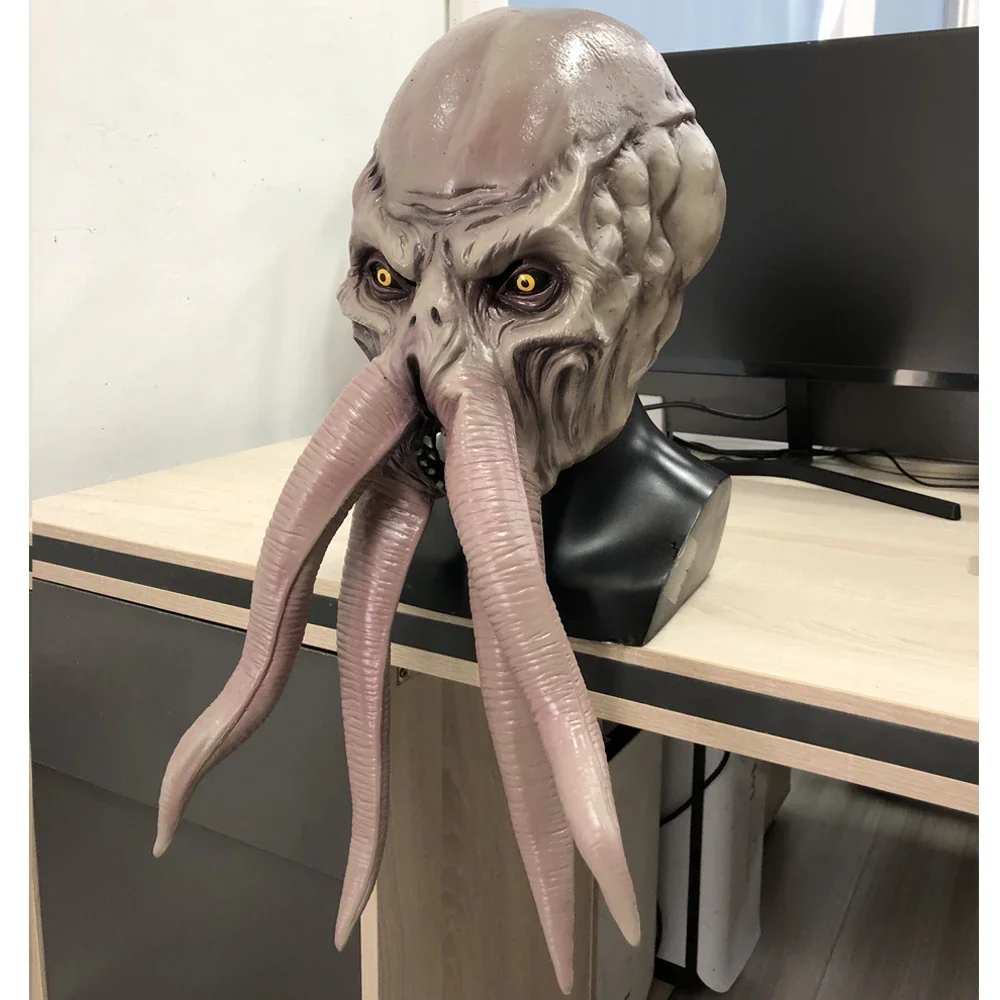 Spel Lllithid Mind Flayer Squiddy Mask Cosplay Dier Octopussen Monster Latex Helm Halloween Feest Kostuum Rekwisieten