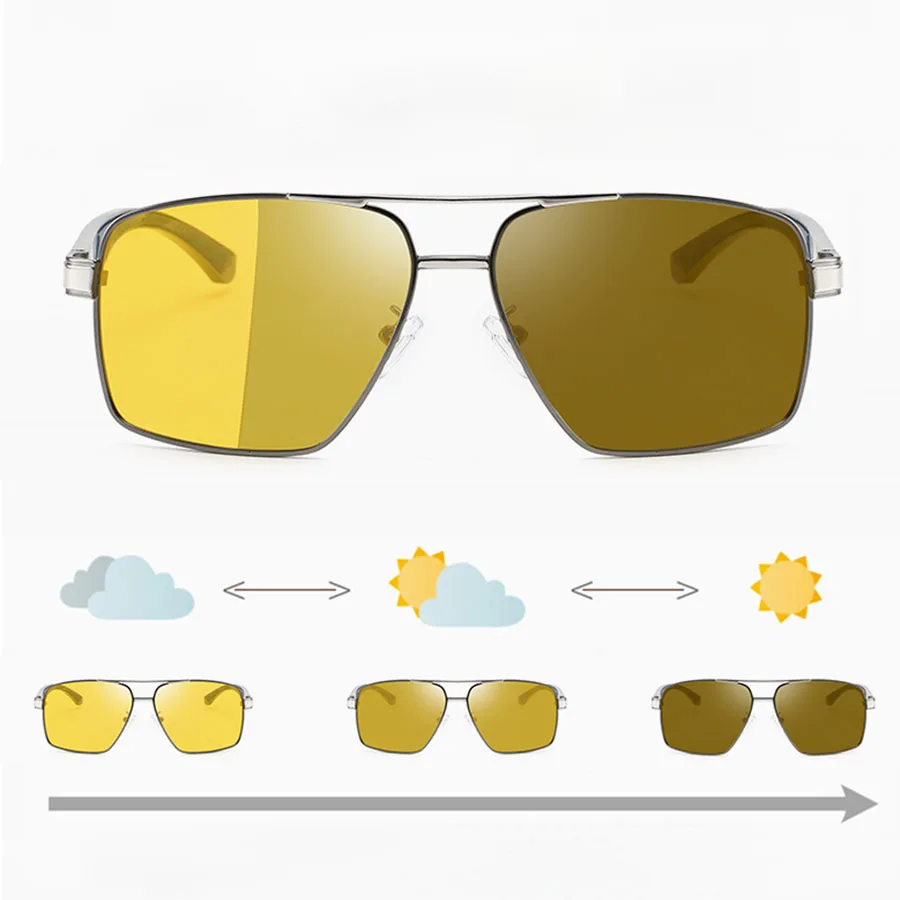 LIOUMO Intelligent Photochromic Sunglasses Men Polarized Night Vision Goggle Women Anti-Glare Driving Glasses UV400 gafas de sol