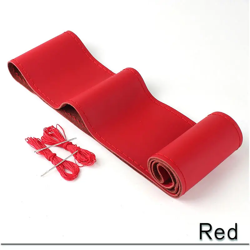 38 cm 15 zoll Auto Lenkrad Geflecht Abdeckung Künstliche leder Nadeln Und Faden Weiche Nicht-slip Auto Innen zubehör Kits