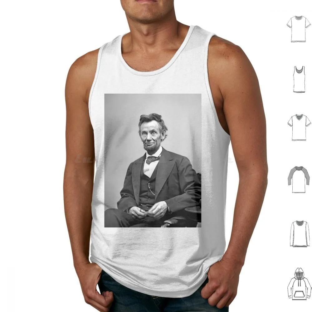 

President Lincolns Poster Tank Tops Print Cotton Gentleman Founding Historic Figure United States School Teacher Abrahams