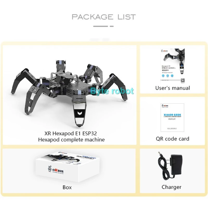 Hexapod العنكبوت الآلي الآلي الآلي لاردوينو ، أجهزة المعادن ، 18 Dof فيديو العنكبوت ، مجموعة ديي ، ESP32 ، برمجة رسومية