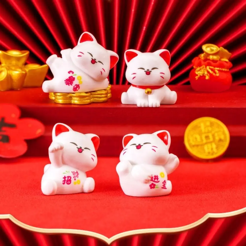 

DIY Mini Lucky Cat Car Ornaments Realistic Lovely Fortune Cat Figurines Cute Cat Micro Landscape Ornament Garden Landscape