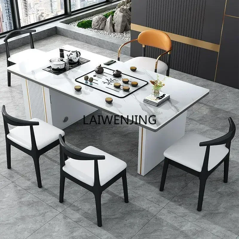 MJY light luxury office rock slab living room home tea table combination integrated tea table